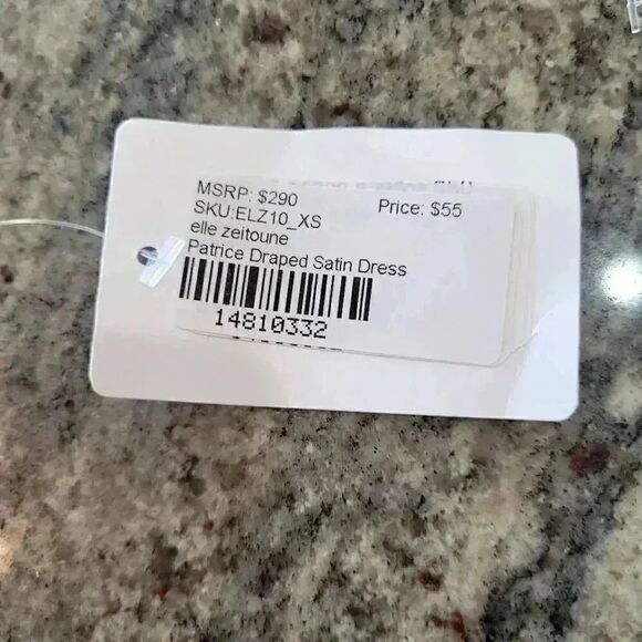 Elle Zeitoune Women's Pink Punch Poly Gathered Waist Midi Patrice Draped Satin L - Picture 15 of 16